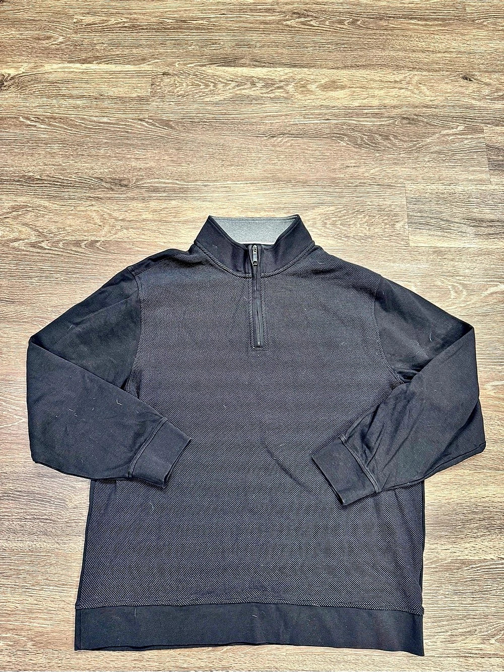 Ted Baker Men’s XXL Black Textured Quarter Zip Pullover Sweatshirt
